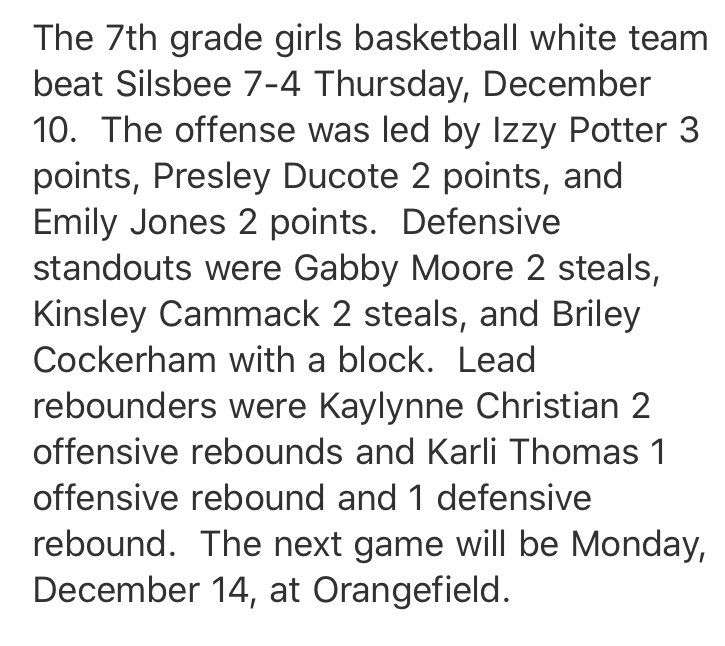 BCathleticsMS's tweet photo. 🏀 7th grade girls 🏀 https://t.co/l8M9LlU28z