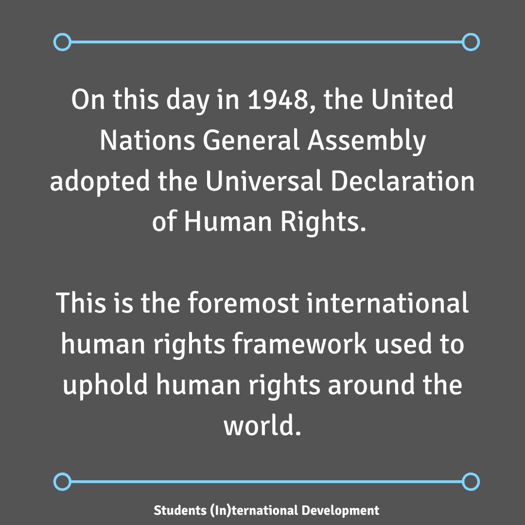 studentsinid's tweet photo. Today is #HumanRightsDay and we know that international development requires rights-centered approaches to create global justice and equal opportunity. Stand with us as we support #humanrights in #internationaldevelopment! https://t.co/g27sTSJNJM