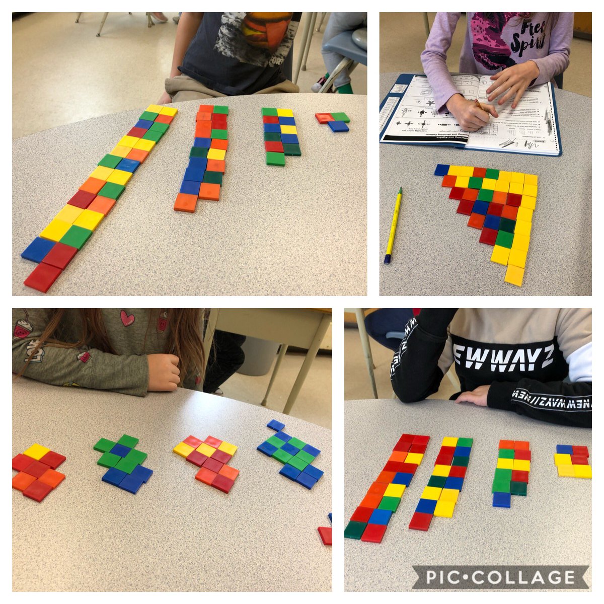 Mrs_Begley_DPS's tweet photo. Building some changing-step growing patterns today in Guided Math. Students made it tricky for their peers to identify the pattern rule! https://t.co/FwDPfY3dXP