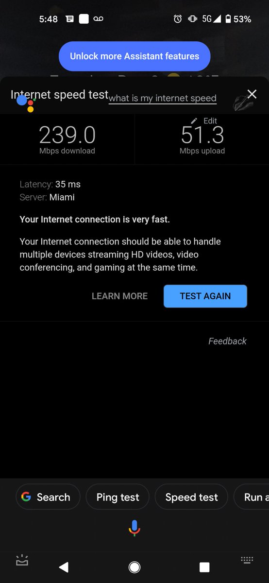 Do you think I need cable internet anymore? Probably I can serve my whole neighborhood 😁👌👍
This is the power of #5G, <a href="/madebygoogle/">Made by Google</a>, <a href="/TMobile/">T-Mobile</a>, and #Googlepixel5