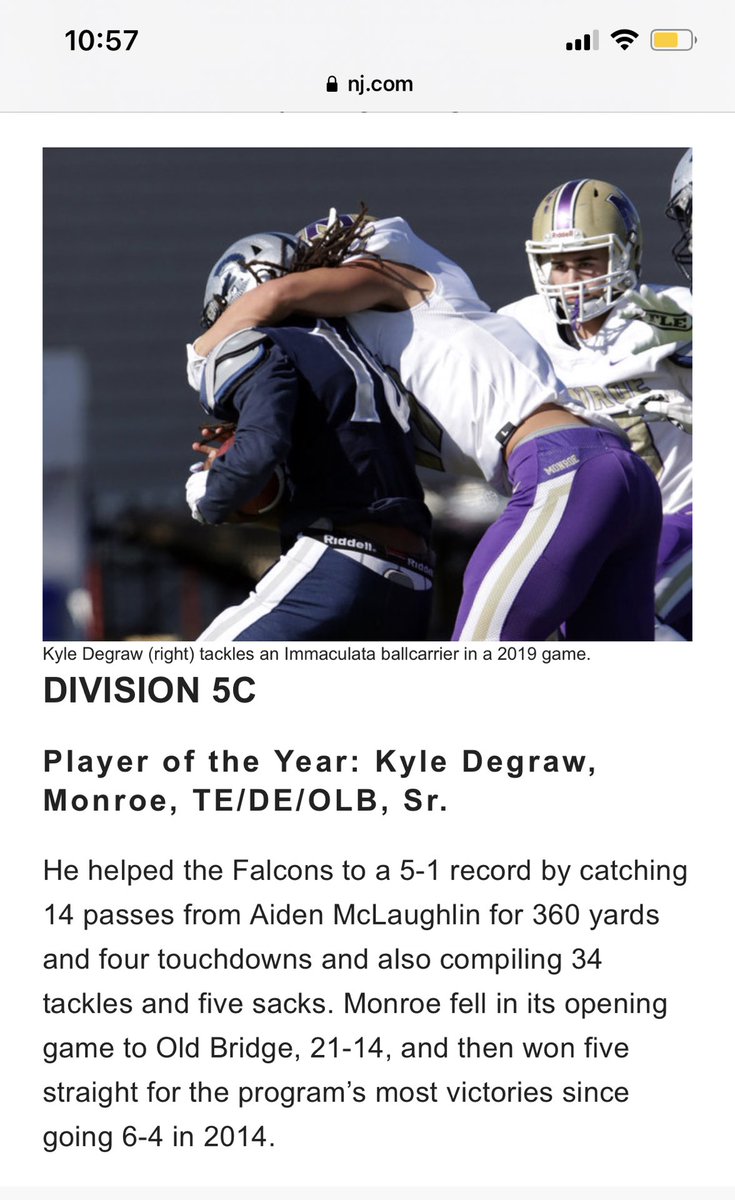 Monroe_FalconFB's tweet photo. Another big achievement for ⁦@kyledegraw17⁩ ! Proud of his hard work and deserved recognition! https://t.co/3PeI1BwdRd