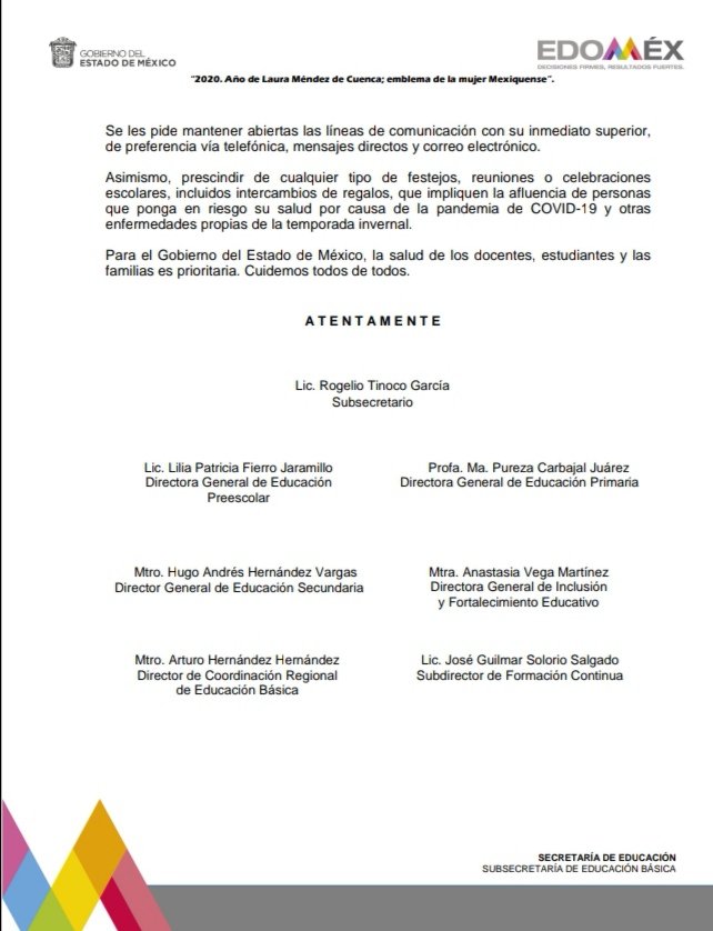 SEB_Edomex's tweet photo. Comunicado SEB 10/12/2020 referente al período vacacional Diciembre 2020.
@geramonro05
@TinocoGRogelio
@liliapatriciafj
@ma_pureza
@HugoAndresHern4
@AnastasiaVega21
@ArturoH19772369
@SolorioGuilmar https://t.co/1VluE2OYnh