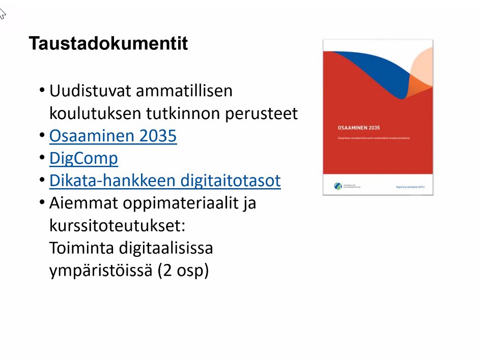 tiekery's tweet photo. #Osaamismerkistö’n kehittämisen taustalla kansalliset ja kansainväliset viitekehykset – mitä osaamista tarvitaan. Tiina Rusanen | @Oamk_amok #AamuAreena @OsuvatTaidot #digitaidot #osaamismerkit #OpenBadges @BadgeFinland #ePerusteet #DigComp #DiKATA #osaaminen2035 https://t.co/URjyX2kcOQ
