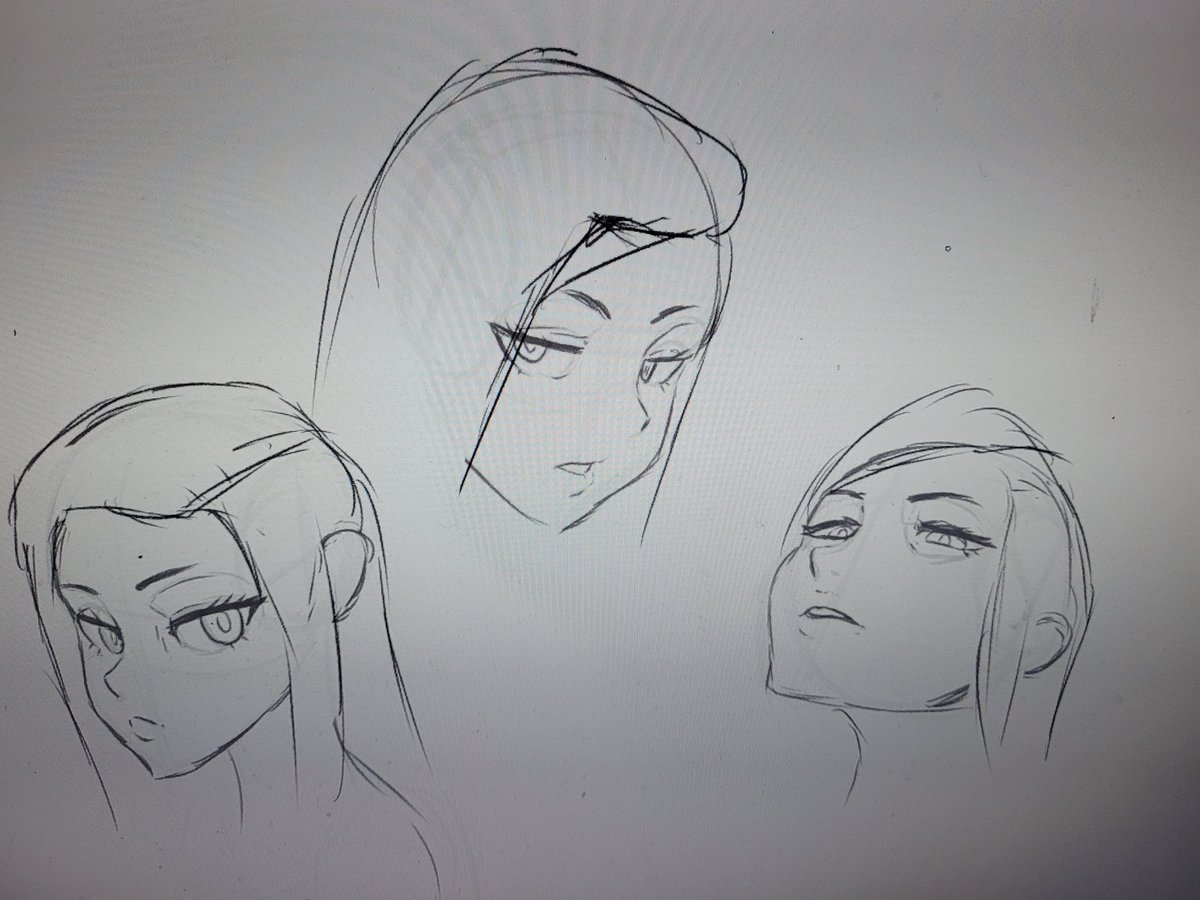 Practicing mapping out face, quickly  designed a Kuudere character for this study. I am learned now I rest bones eyes, hands, ears... Brain ETC 