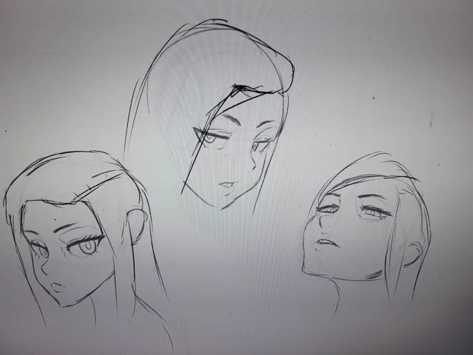 Practicing mapping out face, quickly  designed a Kuudere character for this study. I am learned now I rest bones eyes, hands, ears... Brain ETC 