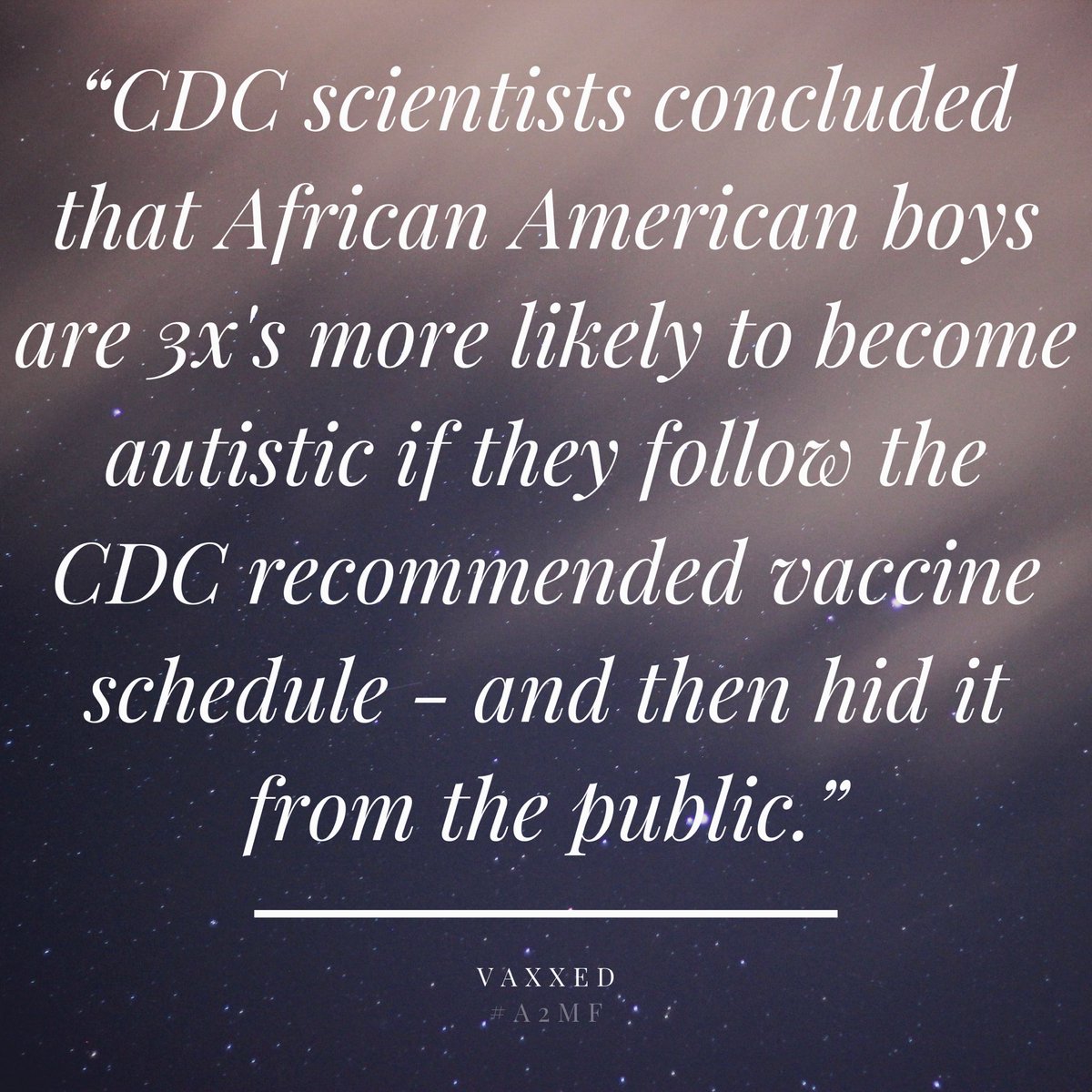 GoBlueMermaid's tweet photo. The scariest thing I am most afraid of in the whole entire world? Mandatory vaccinations.
#WeDid #Vaxxed #LearnTheRisk #SubpoenaThompson #MTHFR #PanRan #SB277 #SB276 #InformedConsent #VisForVaccine #CDCwhistleBlower #NurembergCode #FreedomFighter #Vaccination #Fix1986 https://t.co/it3SbLOiZ8