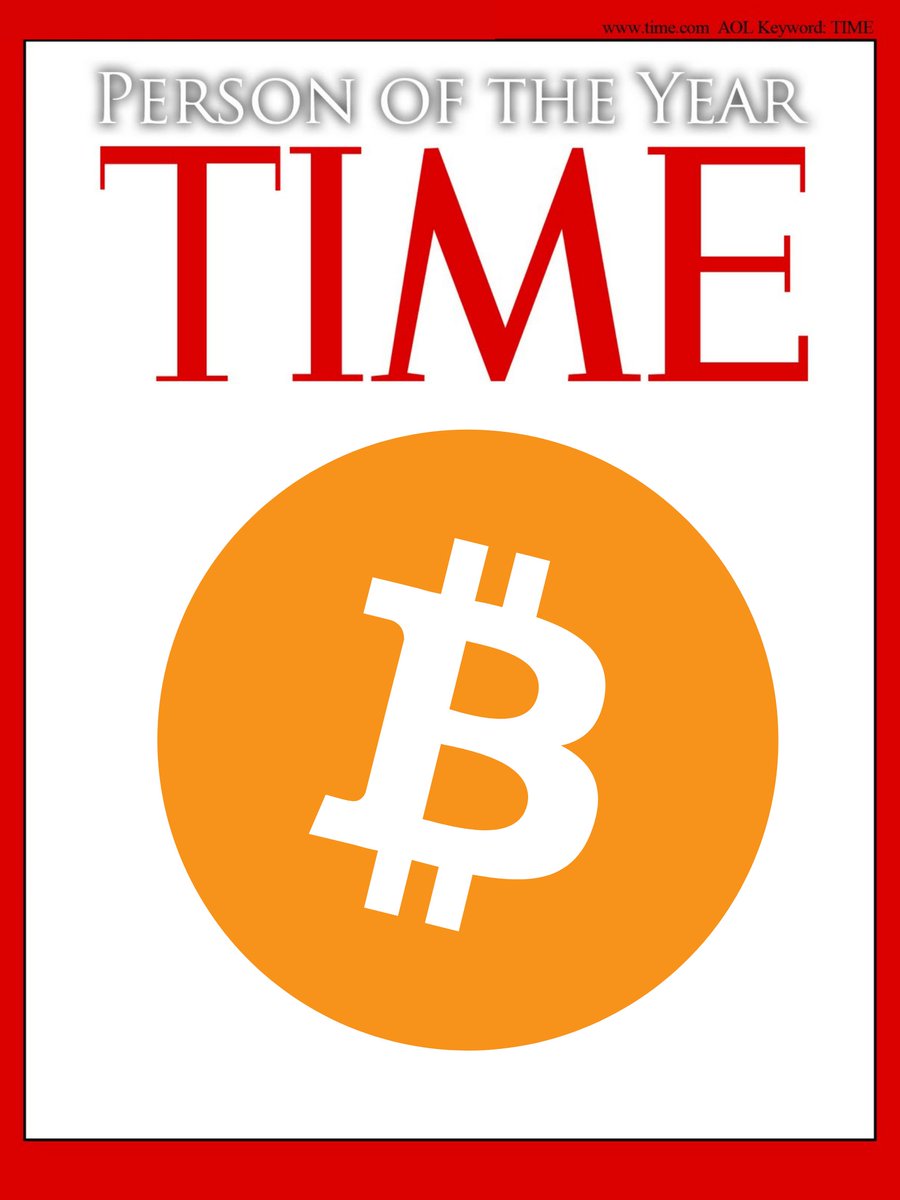 BitcoinMagazine's tweet photo. BREAKING NEWS. 

Bitcoin is @TIME's Person of The Year! https://t.co/eJEHnIdgVE