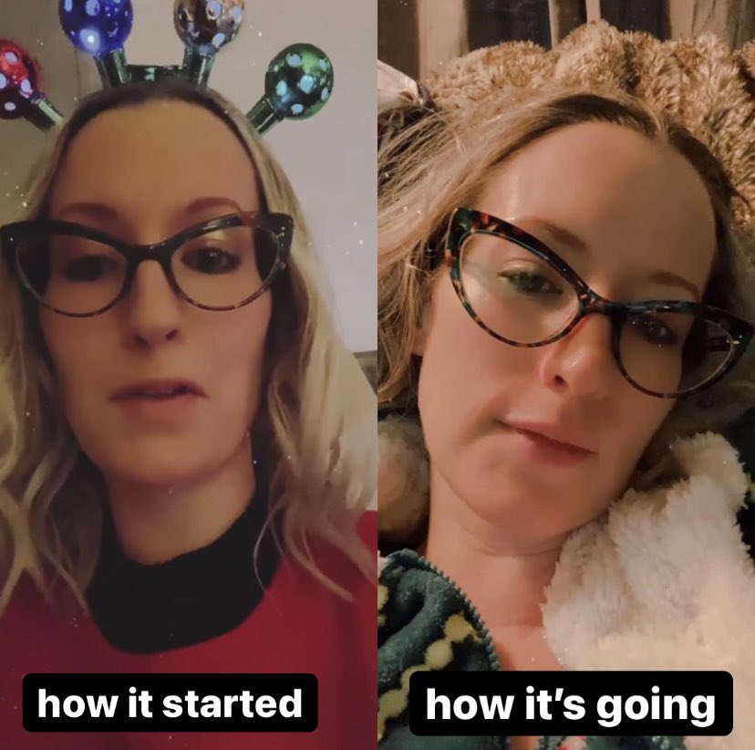 SudsLeeMcNatt's tweet photo. Thank you @ingridmusic and crew for putting on the best virtual #HolidayHop! The show always makes my Christmas season bright🎄

Pictured: Ingrid minutes before vs. minutes after the afterparty😆 https://t.co/PnDdVIRbEK