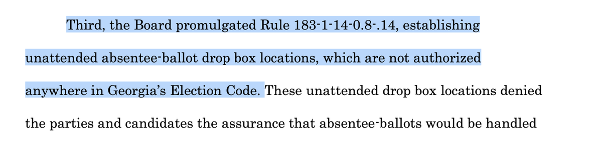 Raffensperger knew he'd have about 5 million ballots to count. I can look it up, but I'm pretty sure all of the boxes are required to have a 24 hour security camera on them, and they did. So I'm not sure this is factually correct. Moreover, there's no evidence of harm.7/