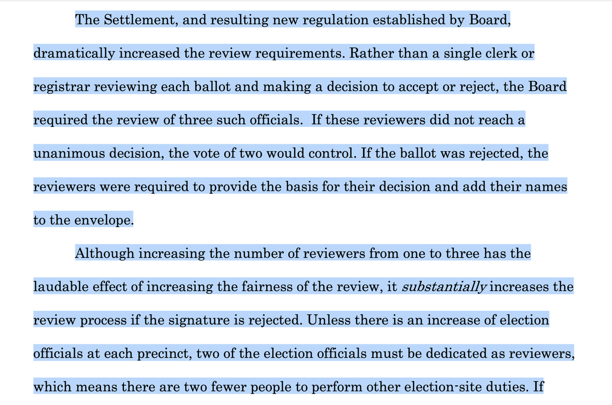 If I'm reading this correctly, this change Raffensperger made has the "laudable effect of increasing the fairness of the review. . ." but puts a strain on personnel.Yup. Election workers had to work super hard to make sure it was fair.So . . . overturn the election?9/