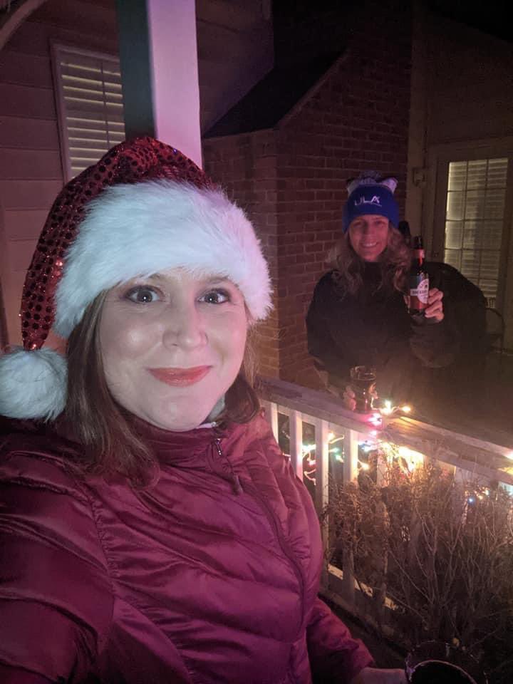spacechelle's tweet photo. Cheers to @ulalaunch &amp; @torybruno on an beautiful launch of #NROL44 tonight. Watched prior to my nightly December evening of #FestiveHolidayFun (physically distanced) with my cosmically cool neighbor @ebcdurham. Note my apropos headwear 😉 Find the silver linings my friends... https://t.co/l1QYqVst9H