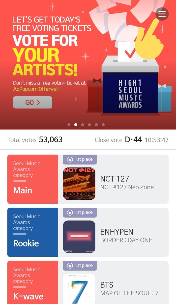 SUJU_VotingTeam's tweet photo. ⌜ 2020 Seoul Music Awards Voting Tutorial ⌟

Voting for SMA has started! we will only focus and prioritize the “MAIN (Bonsang)” and “BALLAD”. 

Vote for DnE, K.R.Y. and Kyuhyun! ♡

Install the App:
Android: https://t.co/bG47dLV1YO
IOS: https://t.co/XnUmfk0sXr

@SJofficial https://t.co/uKsk2803K4