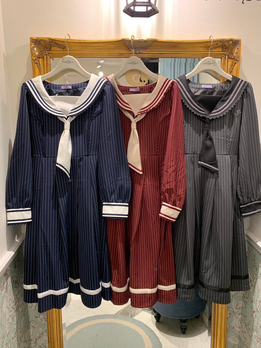 A Axes Femme ラフォーレ原宿 New Items ストライプセーラーワンピース 紺 ワイン グレー 00 Tax レースアップジャンスカ ラベンダー ワイン グレー 6900 Tax ストライプリボンブラウス 白 ワイン 黒 4900 Tax アシメ