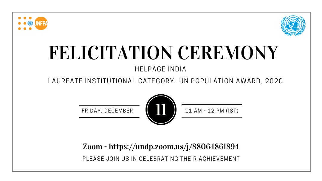 UNFPAIndia's tweet image. Please join us for the felicitation ceremony today

Live On - undp.zoom.us/j/88064861894