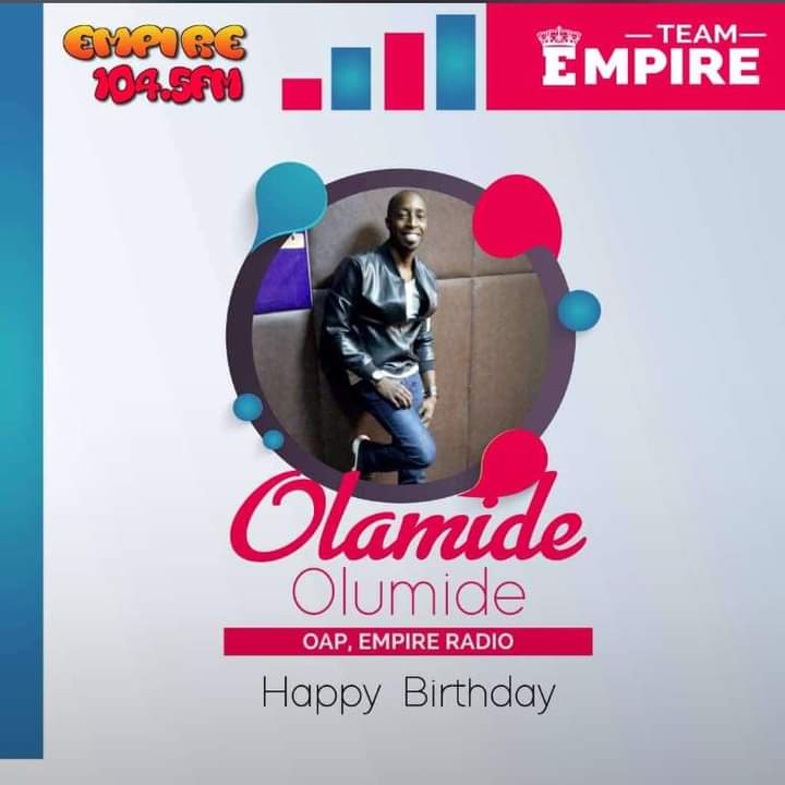 mcphemi_ephicy's tweet photo. Honestly you need no social media influencer to blow your trumpet, your good work will speak for itself. 

Happy birthday Olumide Olamide {@MrLummie } Empire Radio 104.5 fm
The best Presenter.

You will prosper.

         ~®McPhemi™ https://t.co/KMTADNC3JM