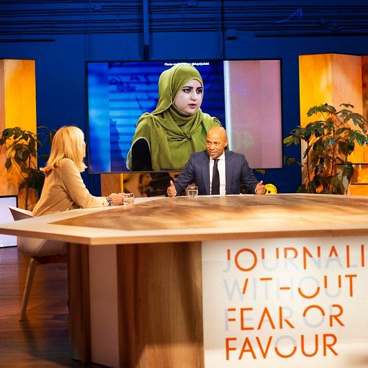 caeciliawijgers's tweet photo. NLMinister @SigridKaag closed yesterday #worldpressfreedomconference. Central theme: safety of journalists. In the background the picture of AFGH journalist Malalai Marwand, latest victim in series of attacks against media. She won’t be forgotten. #journalismwithoutfearorfavour https://t.co/OD61Rp4XLm