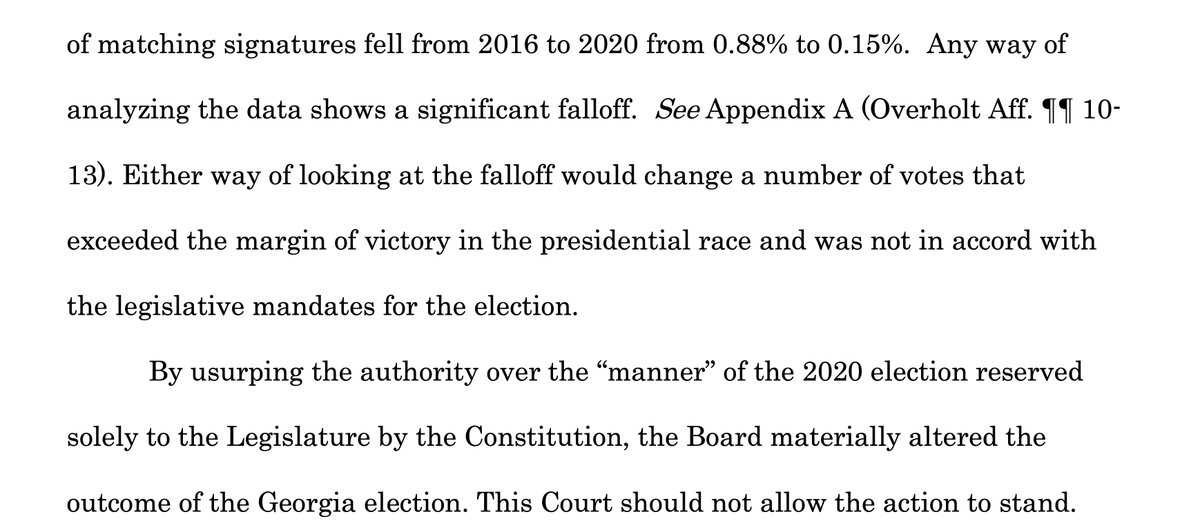 Now we have both math and logic!The difference between the number of ballots rejected this time and last time was greater than the margin of victory, therefore, these changes affected the outcome of the election, so throw it all out. (that one gets two facepalms)12/