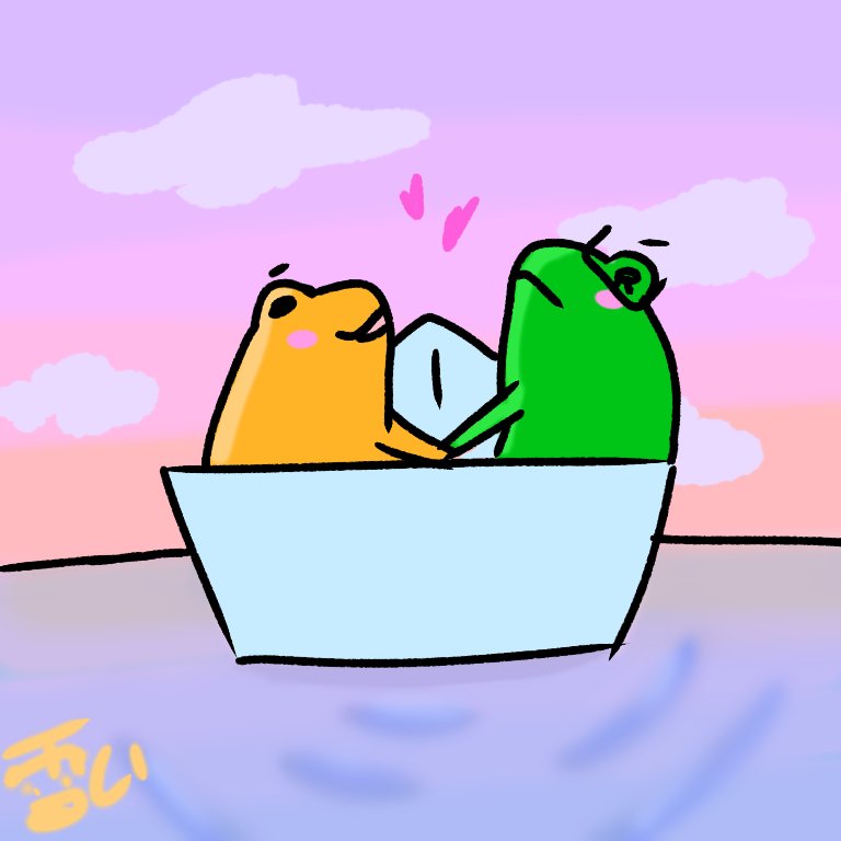 Everyday I think abt this ring (I got this idea from a ring I saw,,,it was just 2 frogs in a boat on a ring wksgannaka)