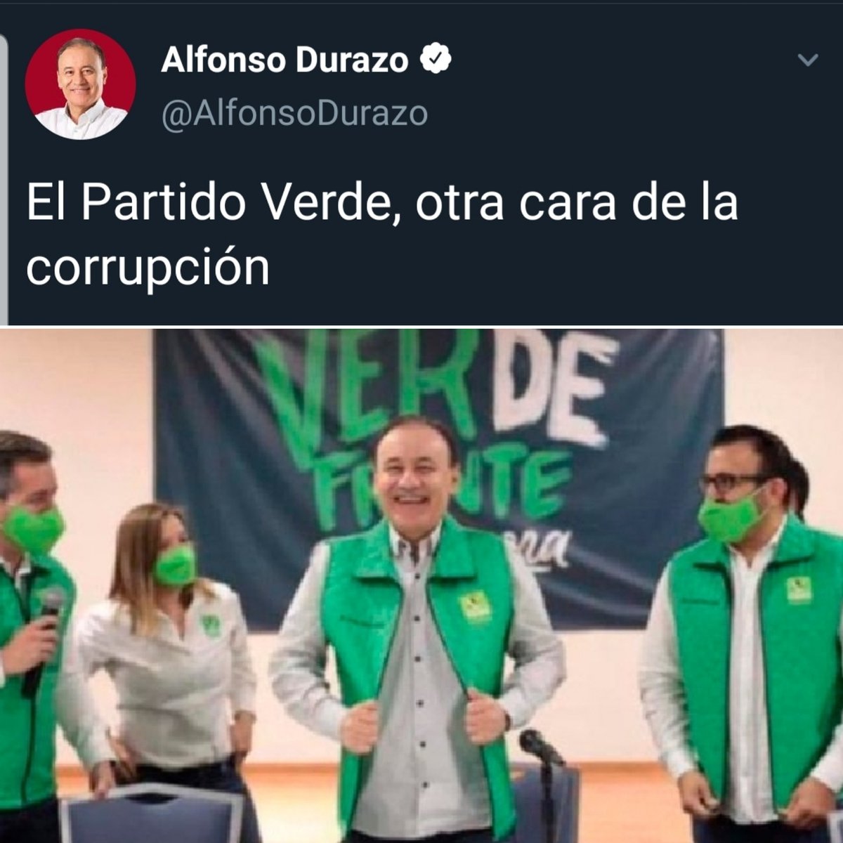 JACrespo1's tweet photo. El PVEM se suma a la candidatura de Durazo en Sonora. Sí, todos los partidos sin excepción son hipócritas y oportunistas. https://t.co/Y5Eddc3dHr