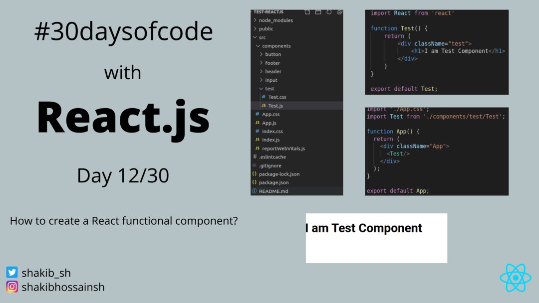 shakib_sh's tweet image. Day12/30-Hi,today I spent an hour watching a tutorial and thought to talk about how to create a React functional component. #reactfunctionalcomponent #coding #30daysofcode #javascript #reactjs #programmingisfun #peoplewhocode #webdevelopment