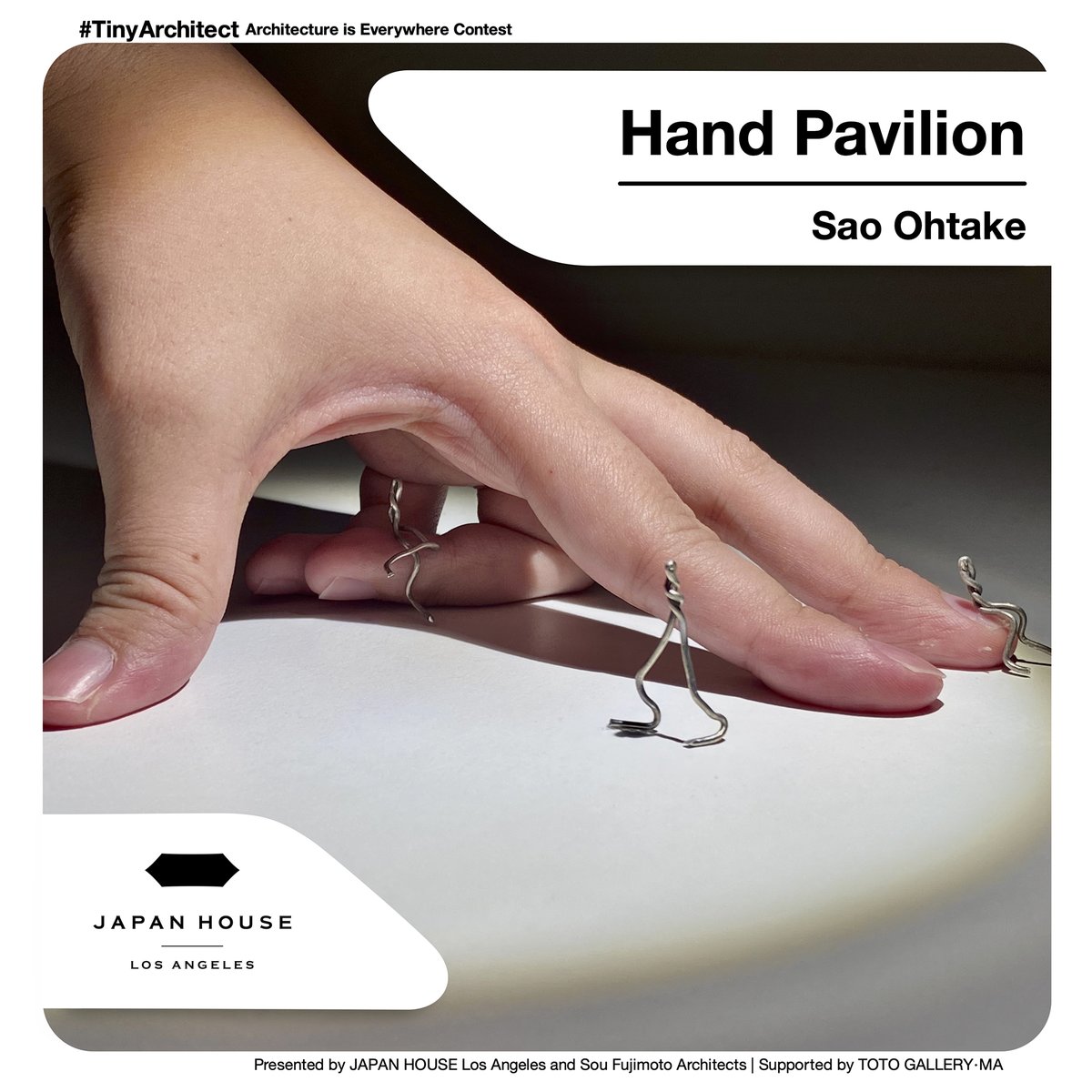 JHLosAngeles's tweet image. We’re excited to announce that our #TinyArchitect Contest 3rd prize goes to Sao Ohtake&apos;s &quot;Hand Pavilion&quot;! See #TinyArchitect co-presenter &amp;amp; architect @soufujimoto share his thoughts on @Big_Bamb00’s “Hand Pavilion&quot; and our other finalists&apos; entries here: bit.ly/tinyarchitectf…