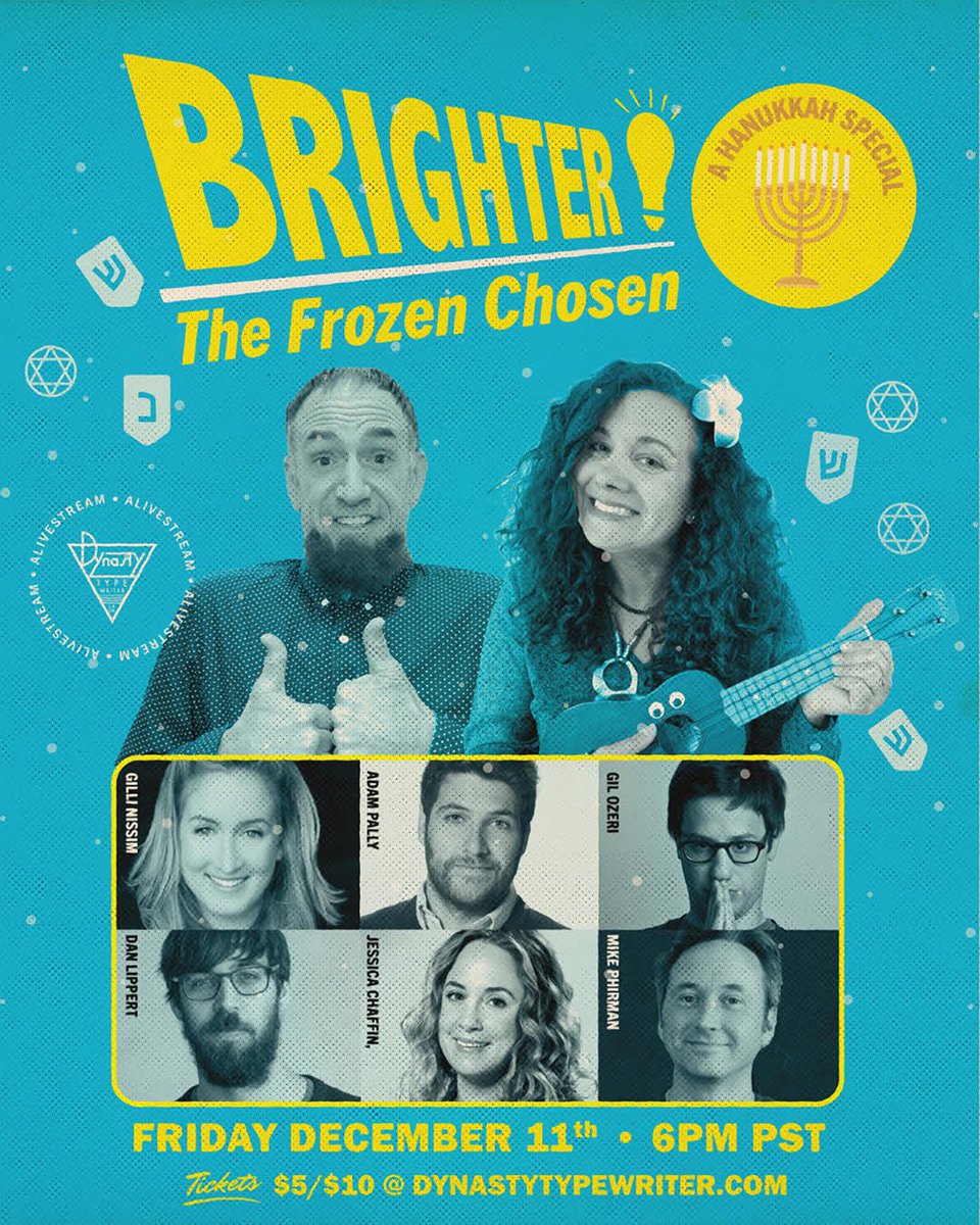 Tomorrow night!!! <a href="/Time2GetGill/">Gilli Nissim</a> @danlippertcool <a href="/AskRonna/">AskRonna</a> <a href="/jessicachaffin/">Jessica Chaffin</a> <a href="/adampally/">adam pally</a> <a href="/gilozeri/">Gil Ozeri</a> <a href="/phirm/">Mike Phirman</a> <a href="/JoinTheDynasty/">Dynasty Typewriter</a>