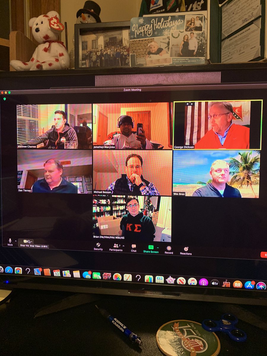 inlinehockey95's tweet photo. Just ended close 3hr zoom call with Great Lakes DGM and ADGM celebrating Founders day @KappaSigmaHQ. Wow this a great time telling stories left and right.  Also a bet or two was made to help @KappaSigmaEF. @KappaSigTierney @mrealm @MCharnas @BDHProffer @WesBrenoh @GDickson5 https://t.co/7nkWeyHx1E