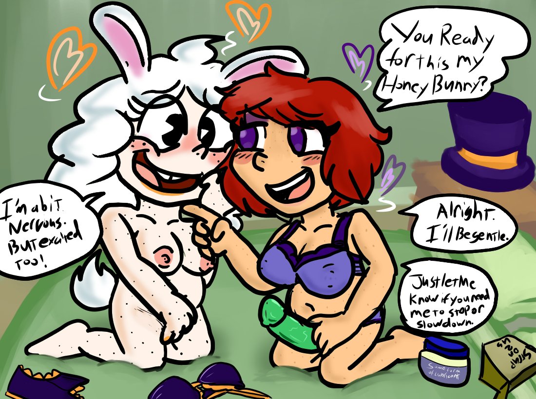 OtherKj's tweet photo. Penny being guided through her first time doing the do as a bunny gal. She's nervous but excited to try it out. https://t.co/aF0aWP1uTL