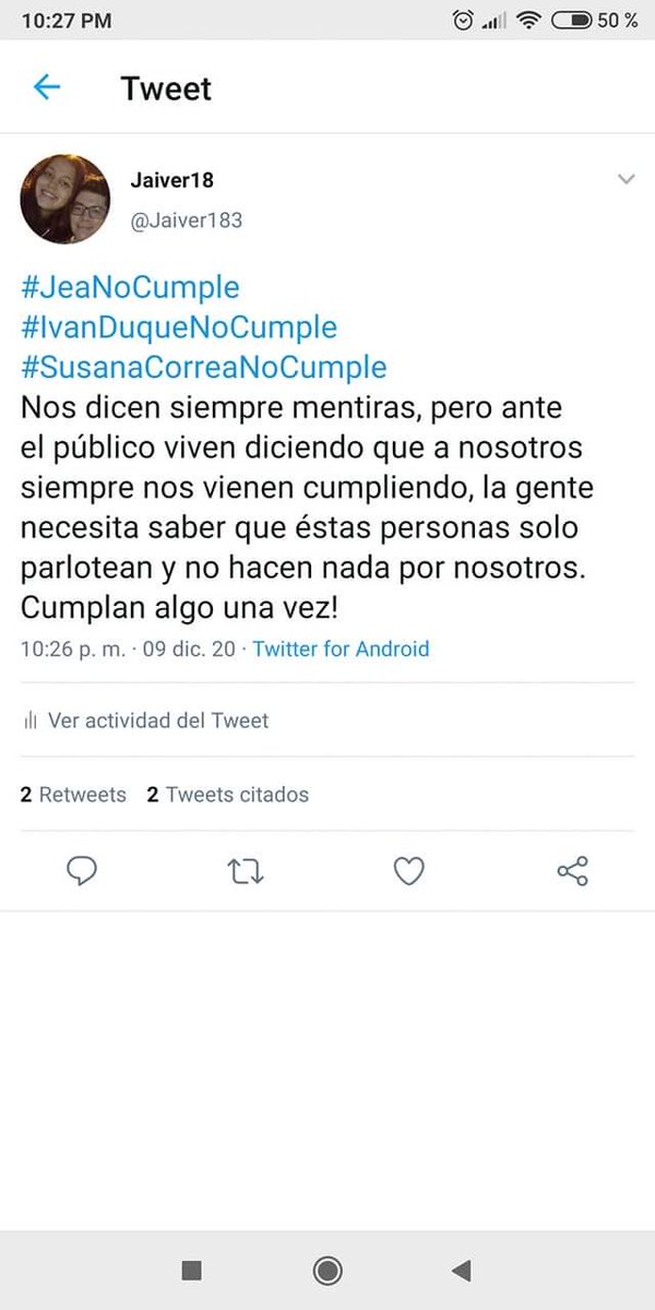MaraJos30671803's tweet photo. #JeaNoCumple 
#JEANORESPONDE 
@ SusanaCorreaBor 
@ IvanDuque https://t.co/gU5GP4Yaus