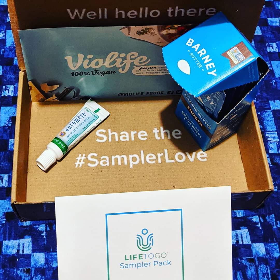 blastkat's tweet photo. I received a complimentary box of samples from @LifetoGo_ and @TheSamplerApp Included: a coupon for @ViolifeFoods cheese, @BarneyButter almond butter and @Auromerenews ayurveda toothpaste. #Review - https://t.co/MaQZDJSAv5 #samplermedianetwork #lifetogo #GotItFree #samplerlove https://t.co/HSglyE2l3n