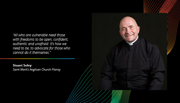 Green_Dot's tweet photo. Passionate, compassionate and funny. This is how Father Stuart Soley, one of the inspiring leaders featured in our Outstanding 50 LGBTI+ Report would describe himself. Find out more about Stuart in the full interview here: https://t.co/fBSuESF4Yp #Out50 https://t.co/pqHqLm0PW3