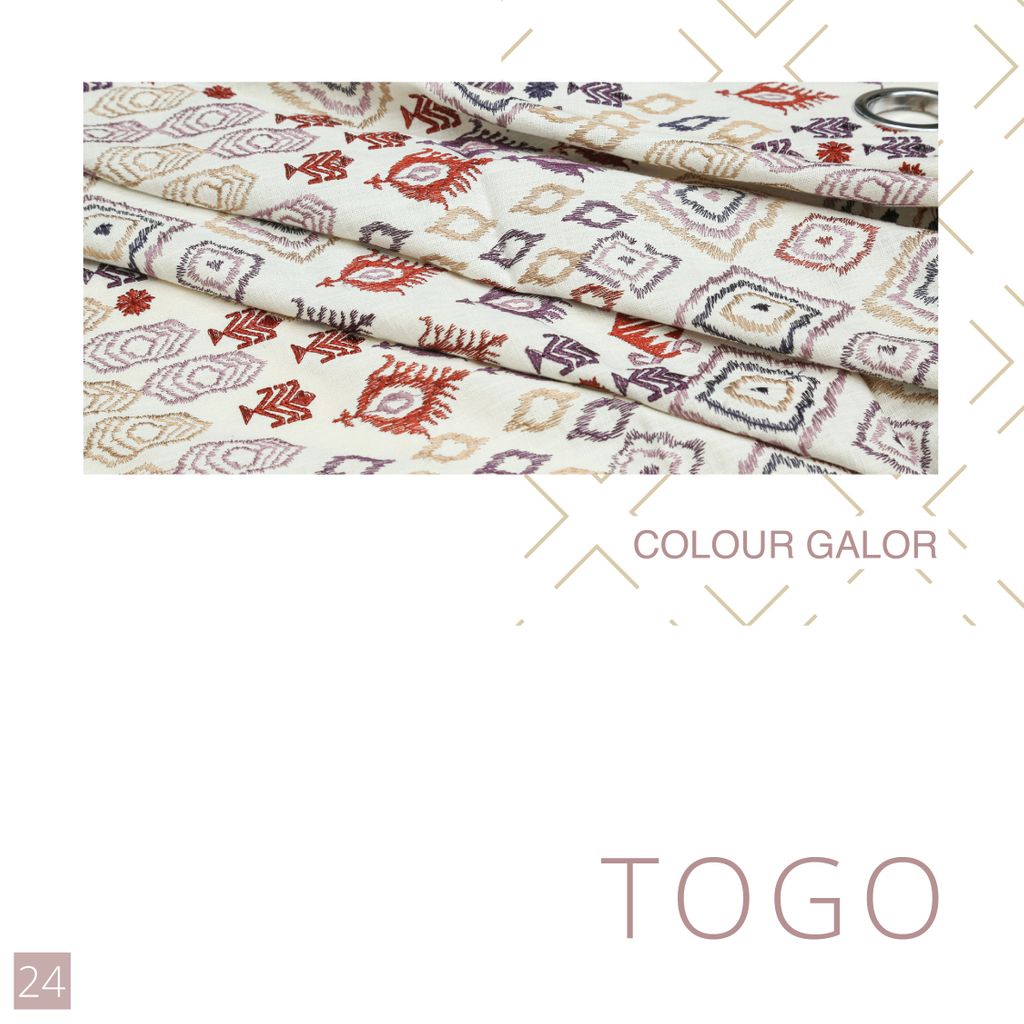 Raviexportsltd's tweet photo. Add texture, details and a touch of modern luxury with our Togo Collection.
#africantextil #traditionalhome #multicolor #interiorstyling #africant #artwork #threadmix #raviexports #curtains #coffee #bespokecurtains #homesinspiration #customcurtain #luxurycurtain #embroiderylove https://t.co/orATKhH75G