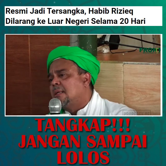 _Sadewa__'s tweet photo. Tolong @DivHumas_Polri, orang ini jgn sampai lolos.
Jangan kecewakan kami rakyat Indonesia yg cinta dan ingin negara ini damai.

Cekal Kovid Tangkap Rijik
#PanggilPaksaRiziq https://t.co/fYvfDKi4Mn