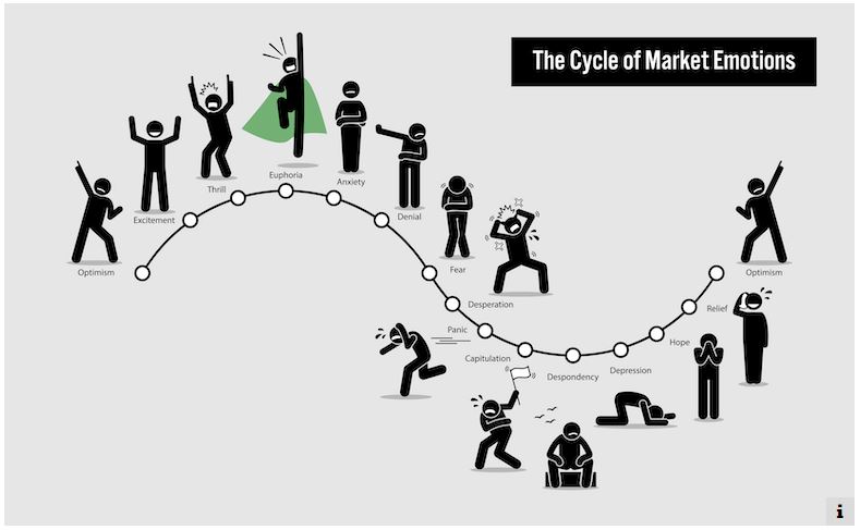 The best long-term results in the Markets are achieved, when you moderate your behavior (and have a good plan and stick to it), instead of your actions/moods entirely being influenced by the Market cycle, like this guy below.