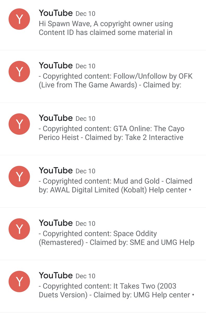 SpawnWaveMedia's tweet image. Only 10 copyright claims on The Game Awards stream? Not bad.