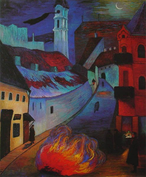 womensart1's tweet photo. European Expressionist painter Marianne von Werefkin, Police Post, Wilna, 1914 #womensart https://t.co/1m0XBIMboM
