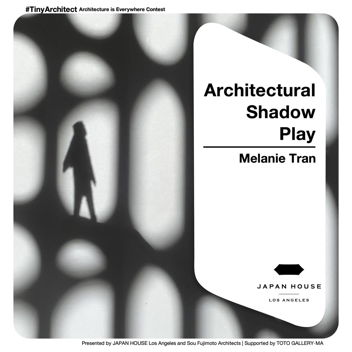 JHLosAngeles's tweet image. The 2nd-prize winner of our #TinyArchitect contest is Melanie Tran for her clever use of &quot;Architectural Shadow Play&quot;! See #TinyArchitect co-presenter &amp;amp; architect @soufujimoto discuss Melanie&apos;s &quot;Architectural Shadow Play&quot; and other finalists&apos; works here: bit.ly/tinyarchitectf…