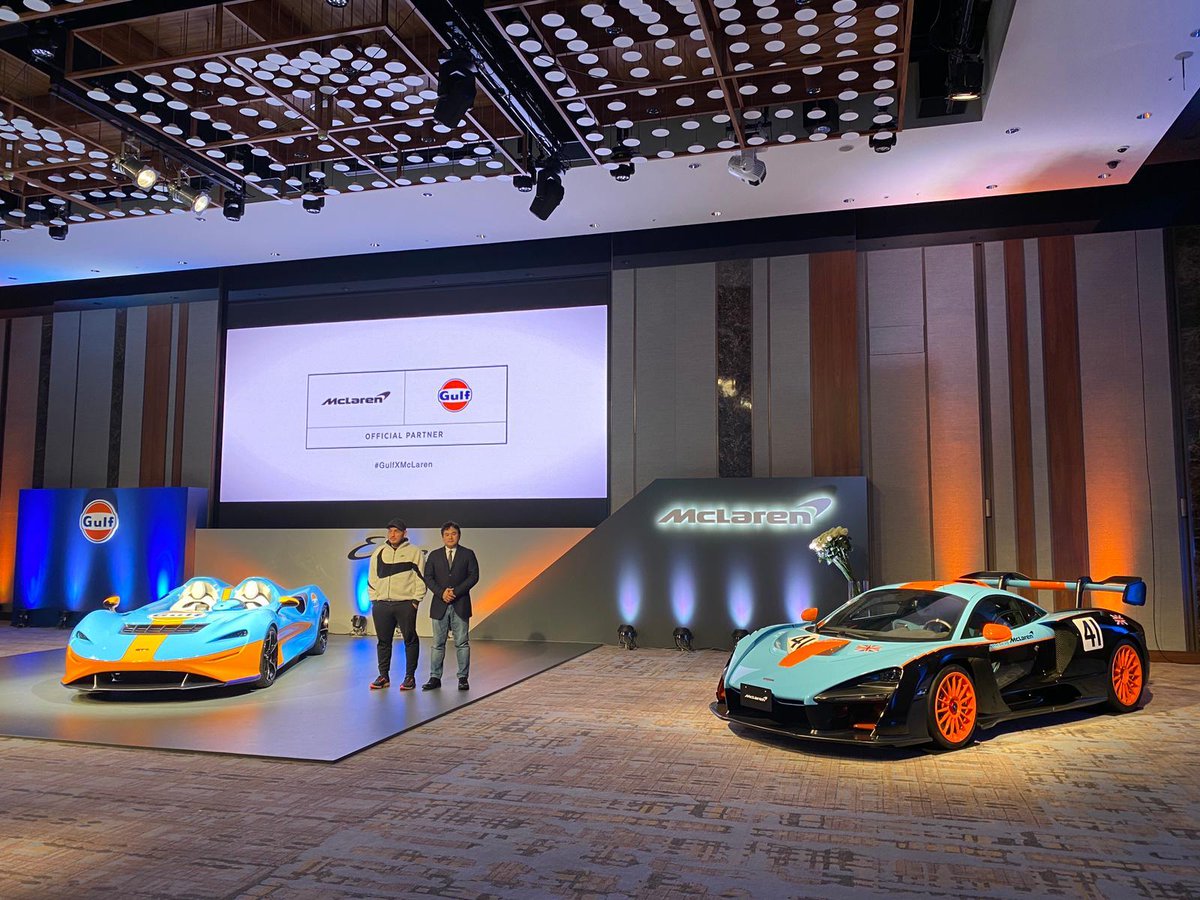 herseyjp's tweet photo. The unique McLaren Elva & McLaren Senna LM in blue and orange Gulf colours makes its world debut at Goodwood SpeedWeek #McLaren #MSOGulf #Goodwood #Elva #SennaLM #luxurylifestyle #sportscar #luxurycar #贅沢なライフスタイル #スポーツカー #高級車 https://t.co/Iwqi0gesS0