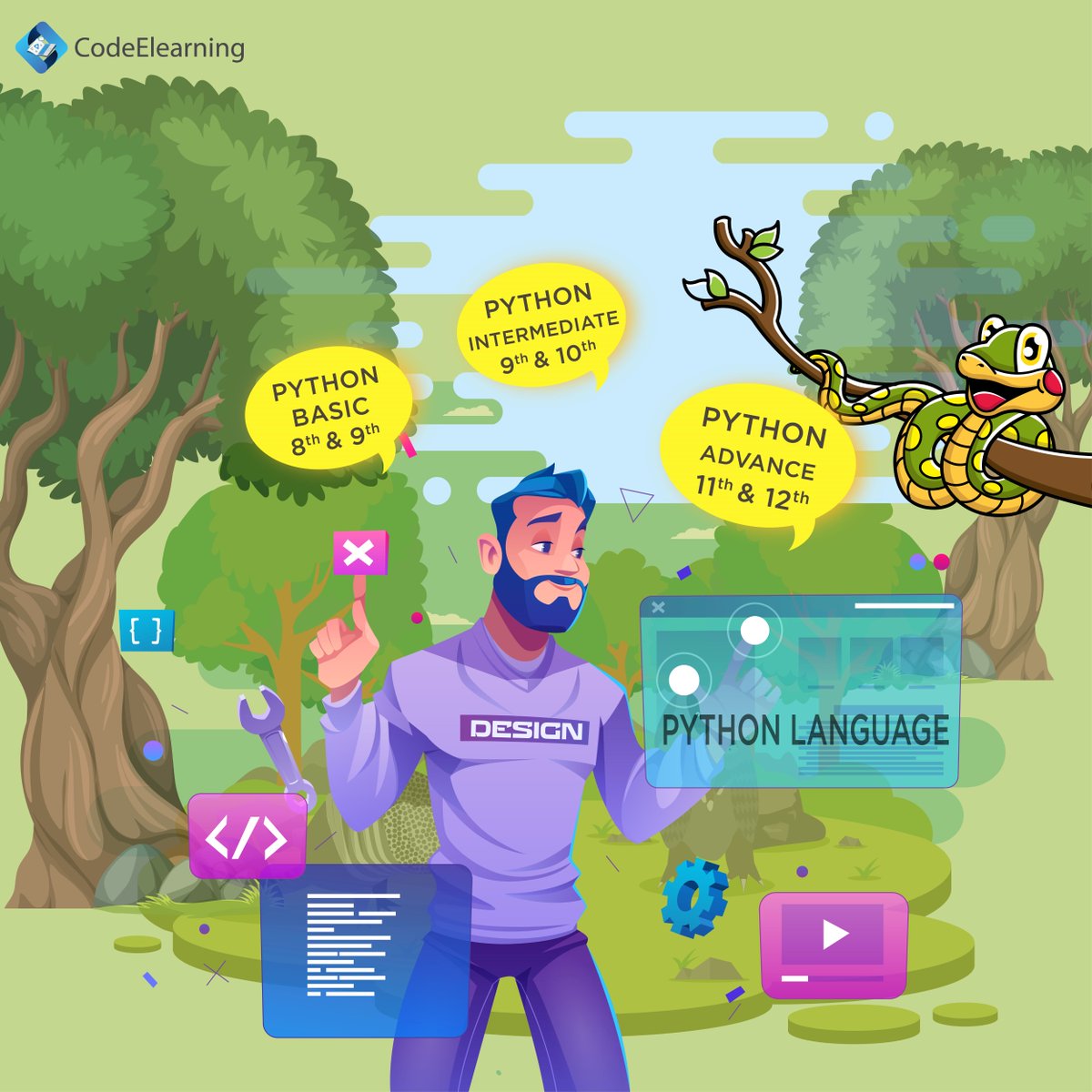 codeelearning's tweet image. CODE offer curriculum for students without putting the extra workload. Our courses fabricated in a way to keep students engaged without bringing boredom onboard. Enrol your kid for programming language now!
#codeelearning #learnfromhome #programminglanguage #pythonlearning