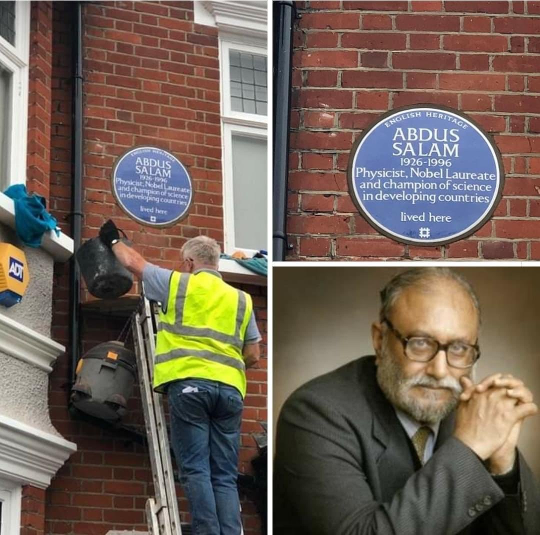 shaukatpsp's tweet photo. Dr. Abdus Salam's residence in Britain has been selected for the Blue Plaque,dedicated to scientists and is declared as a National Heritage. 

The plaque reads "Abdus Salam 1926-1996, Physicist, Nobel Laureate and Champion of Science in developing countries, lived here". https://t.co/uvtxJewqdL
