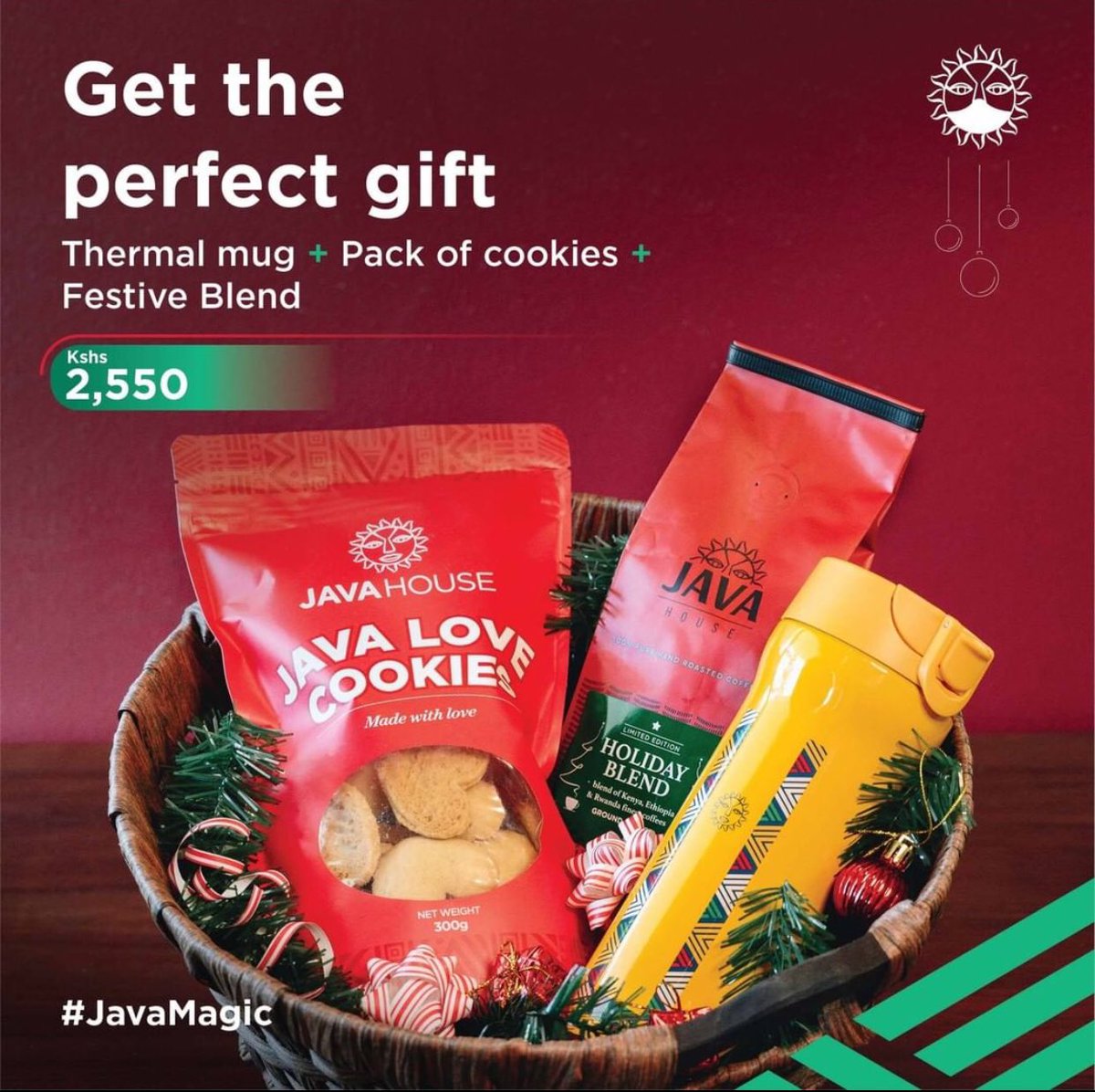 RupasMall's tweet photo. Spread the #JavaLove this festive season with #JavaMagic festive hampers packed with indulgent treats🎄🎉🎊
The hampers make a perfect gift that will surely wow family and friends.
#RupasMall #EnjoyRupasMall #EnjoyLife #TisTheSeason🎁 https://t.co/8hGSMFMInf