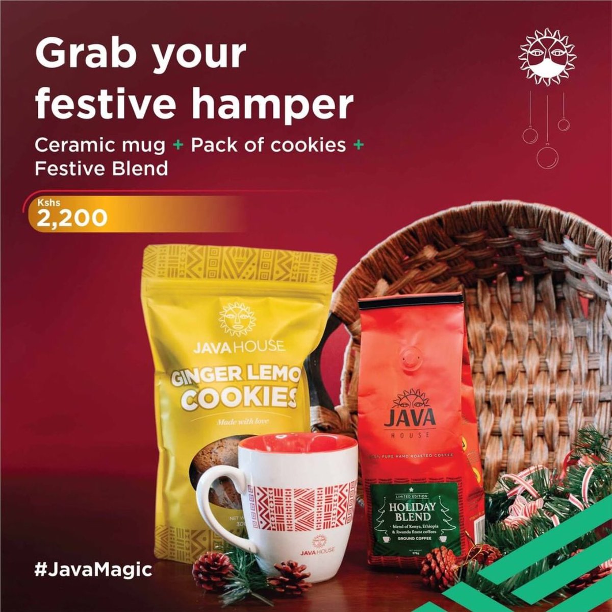 RupasMall's tweet photo. Spread the #JavaLove this festive season with #JavaMagic festive hampers packed with indulgent treats🎄🎉🎊
The hampers make a perfect gift that will surely wow family and friends.
#RupasMall #EnjoyRupasMall #EnjoyLife #TisTheSeason🎁 https://t.co/8hGSMFMInf