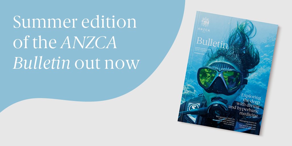 ANZCA's tweet photo. In this edition: Dive into the world of #hyperbaricmedicine #DHM | #Research update - How #ANZCAfellows are advancing #anaesthesia & #painmed | #ANZCAexams Chair @Michael27044912 on managing exams in a pandemic & how amazing our #ANZCAtrainees are... https://t.co/QDibaDocnV https://t.co/zEZ6ZEKNqn