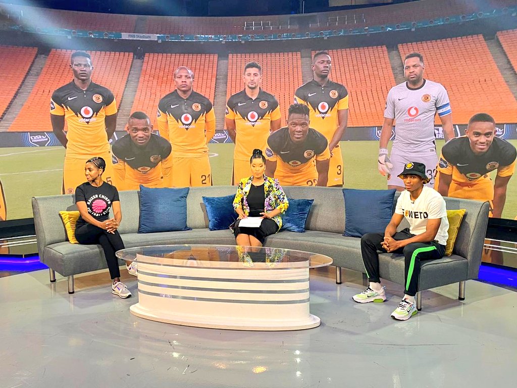 KaizerChiefs's tweet photo. Catch Kemiso Motaung and Njabulo Blom now on @eNCA #KCUrban #Amakhosi4Life https://t.co/OscjGwwbcr
