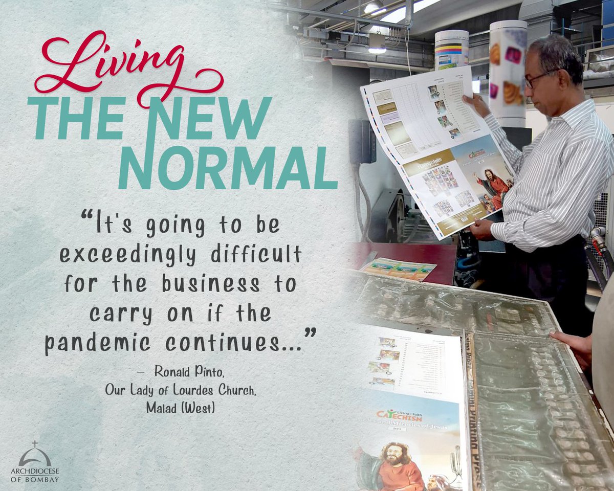 archbombay's tweet photo. How have employers managed against the odds during #COVID times? Here’s what Ronald Pinto, Proprietor, Gemini Printing Press, from Our Lady of Lourdes Church, Malad (West) has to say about his experience...
Read more: https://t.co/bKhEBdp37M
#LivingTheNewNormal #pandemic https://t.co/9Jy0uu2Hmi