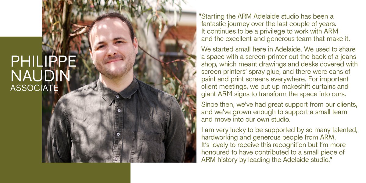 We are very pleased to announce some much-deserved senior promotions across our Melbourne, Sydney and Adelaide studios. Congratulations Adelaide Studio Lead and Associate Philippe Naudin! bit.ly/3n2PuHM