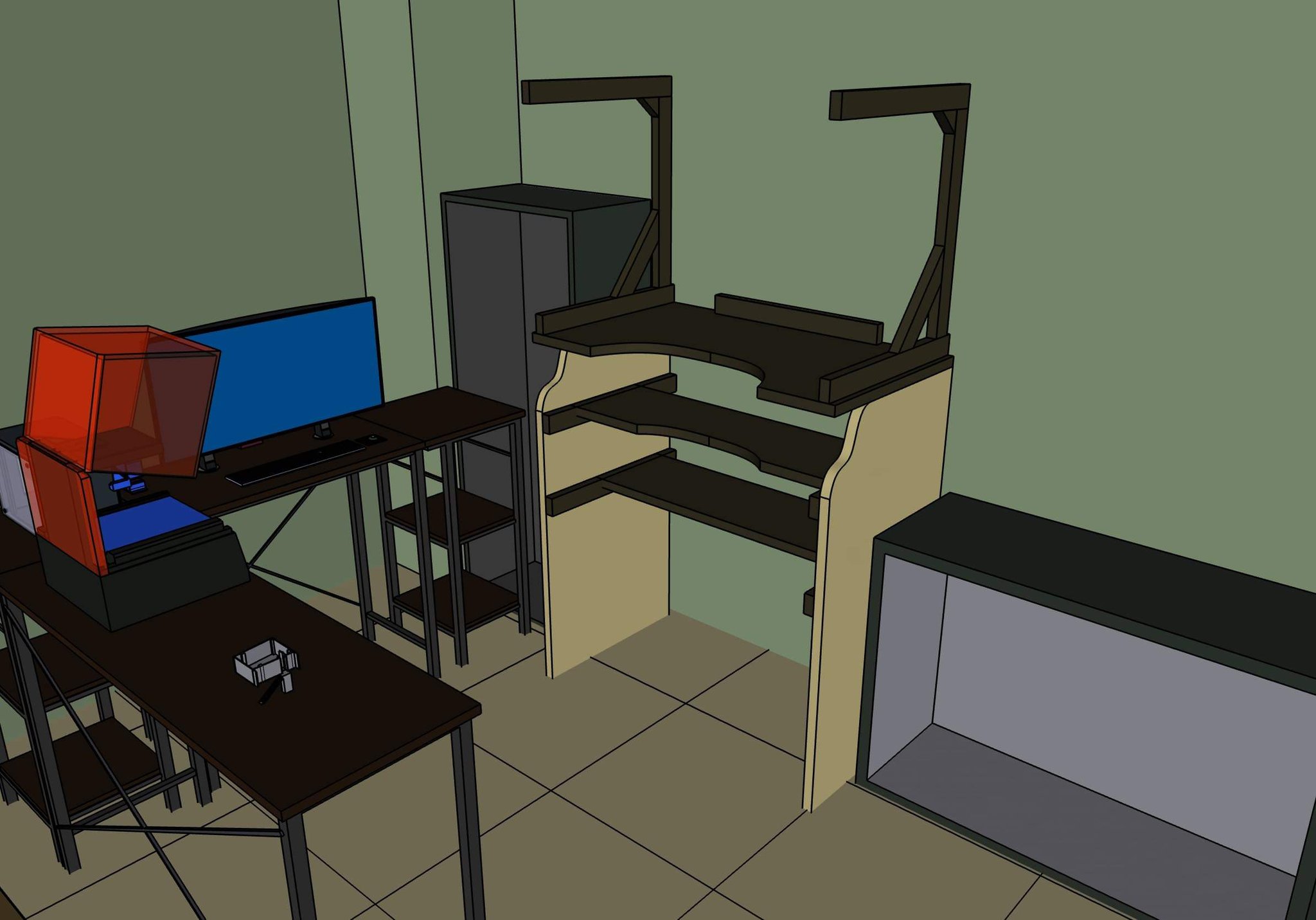 彫金机　（パイン材製）　※ハンドメイド 彫金机、作業机、彫金、机 パイン材