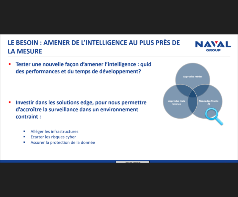 Pole_SCS's tweet image. Un retour cas d&apos;usage #NanoEdgeAI pour la #SmartIndustry avec l&apos;utilisation de la solution @CartesiamFrance par @navalgroup - Amener l&apos;intelligence au plus près de la mesure 🚢🔍