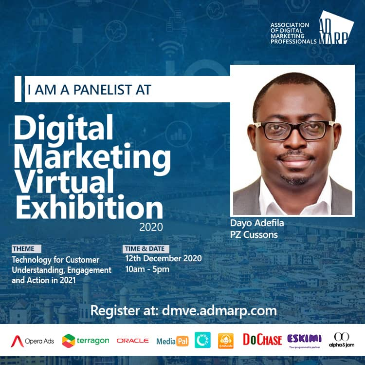 tstickstobi's tweet photo. Meet our panelist Dayo Adefila Head Digital Marketing, Africa at PZ Cuzzons #DMVE2020 https://t.co/Fo9HYFNOul https://t.co/dSxTCdE2HE