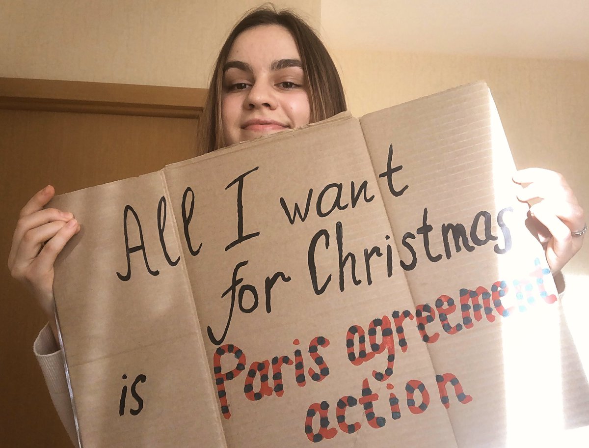 All I want for Christmas is Paris agreement action. Should I ask Santa or our government? #FightFor1Point5